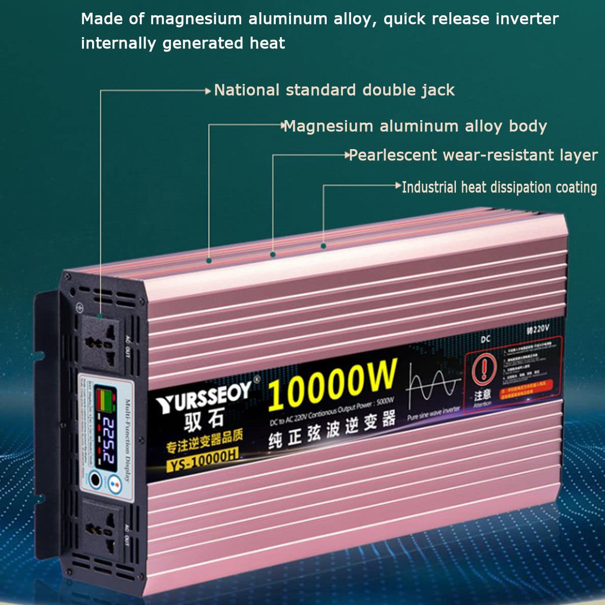 3500W/4000W/4500W/5500W/6500W/7500W/8500W/10000W przetwornica czystej fali sinusoidalnej 12V/24V/48V/60V do 230V 240V przetwornica samochodowa przetwornica napięcia z wyświetlaczem,7500W-12V