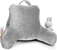 Vista 22 de Clara Clark - Almohada de lectura con espuma viscoelástica triturada, incluye 2 almohadas de soporte para el cuello y la zona lumbar, diseñada