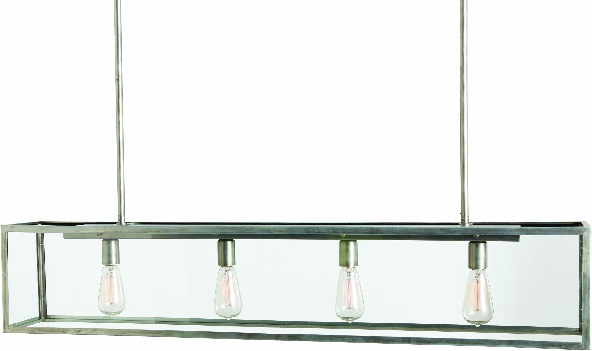 89624 Thornton 4L Aged Iron/Glass Pendant