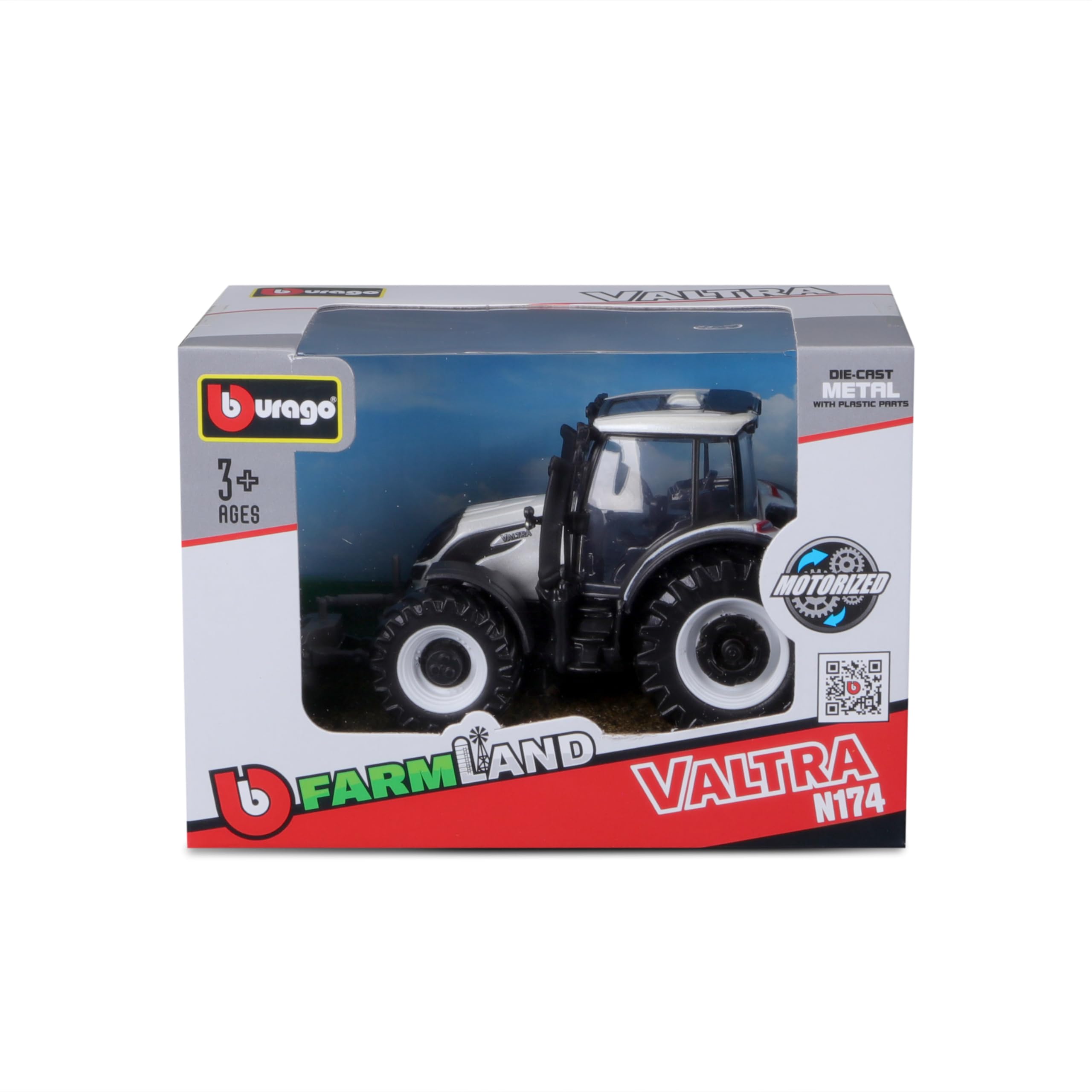Collection Ferme - Tracteur Valtra + remorque à Friction - Véhicule Agricole Miniature à l'échelle 1:43 - Jouet pour Enfant - Jeux - Jouets