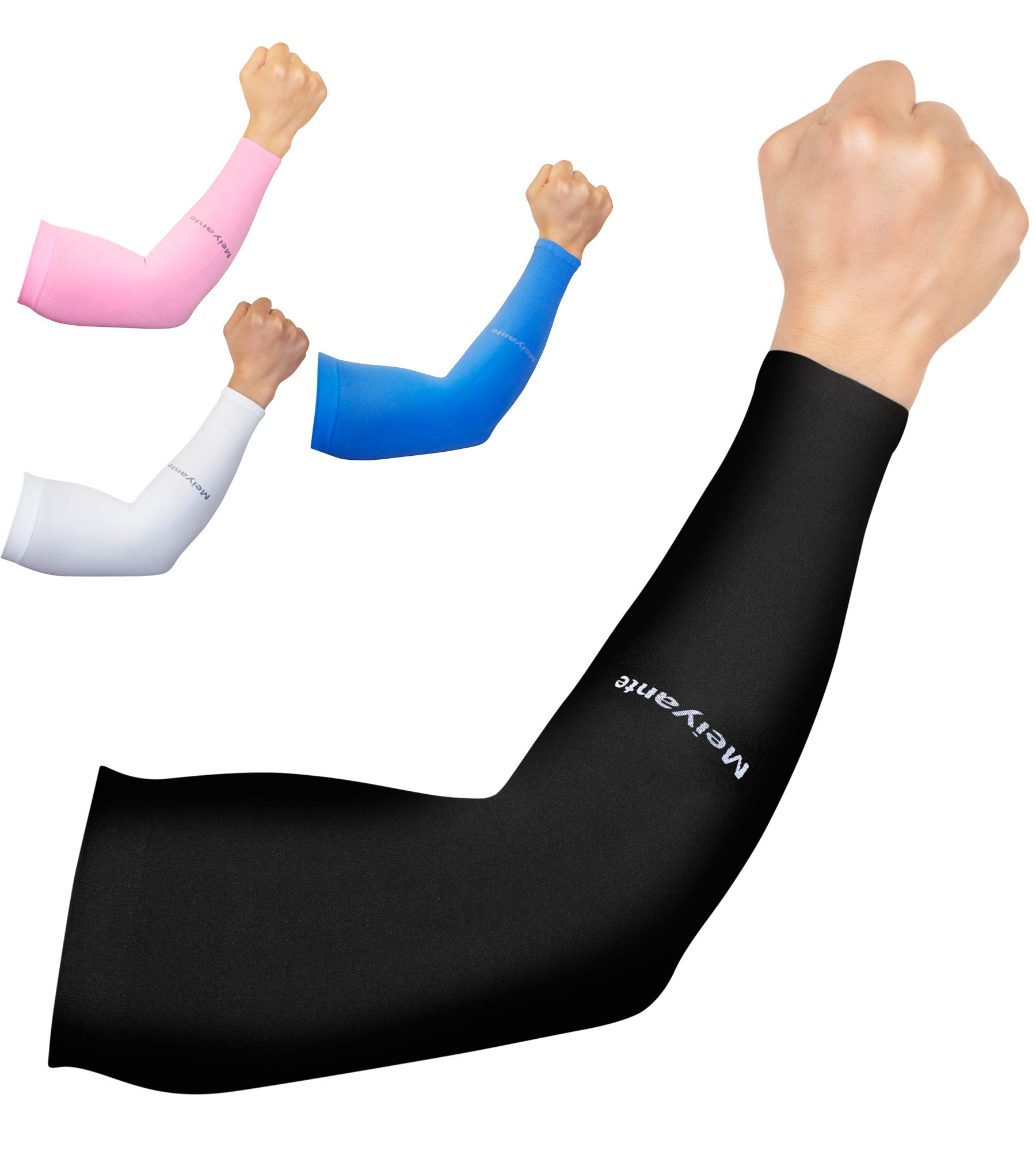 MeiyanteArm Sleeves for Men Women Work 1 Pair UV Sun Protection UPF Long Sleeves Tattoo Cover Up Sleeves to Cover Arm Sleeves Cooling