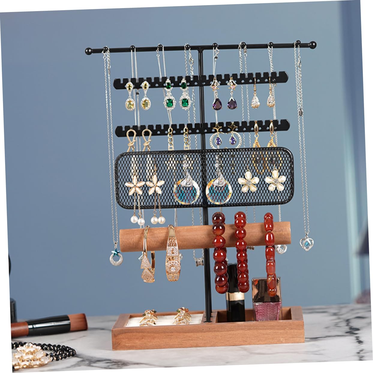 Healifty Expositor De Joyas Para Guardar Aretes Collares y Pulseras Organizador De Collares Para Expositor De Pendientes Para Dormitorio y Baño