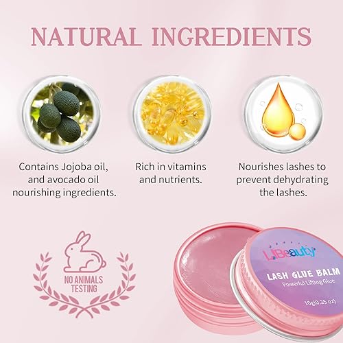 Miniatura 4 de Libeauty - Bálsamo adhesivo para elevación de pestañas Lash Lift, adhesivo fuerte pegajoso con sabor a fruta para pestañas y cejas, bálsamo perm