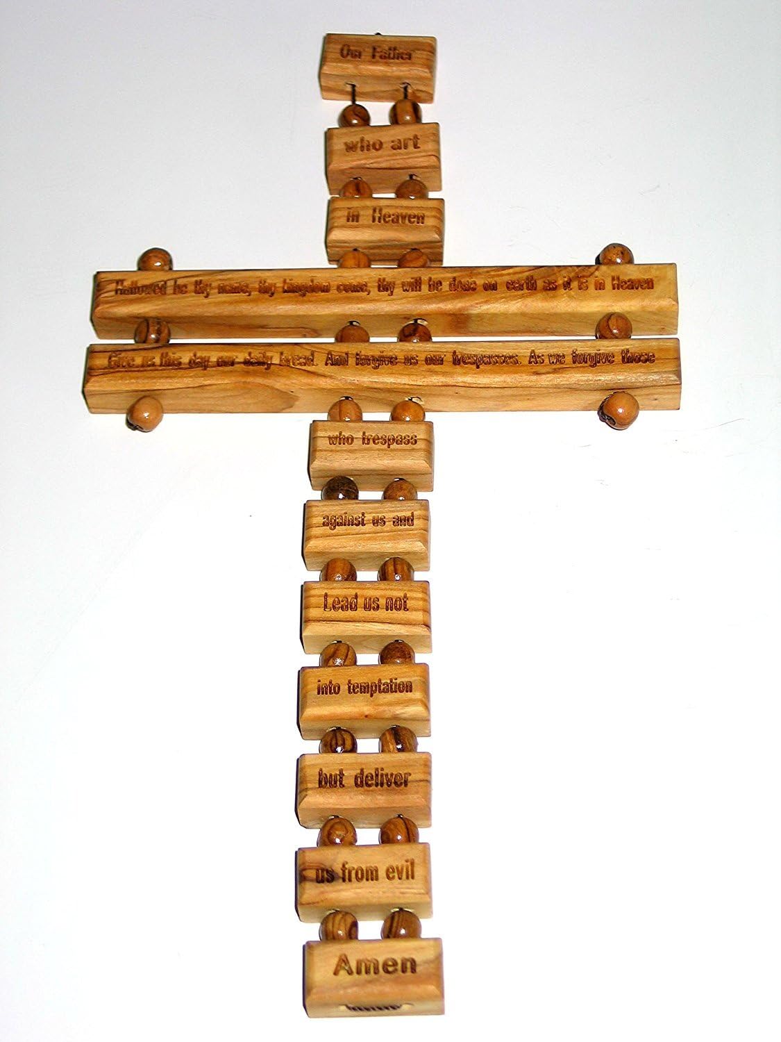 Lord's Prayer Wall Decor Bethlehem Jerusalem Olive Wood Holy Land