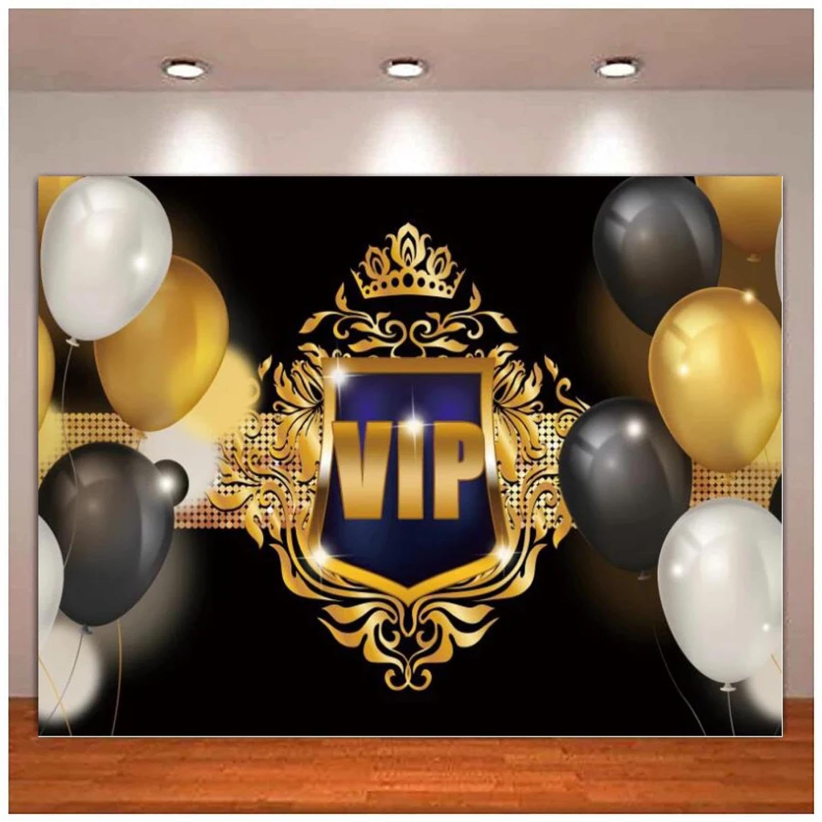 Tła fotograficzne balony VIP złoto Happy Birthday Baby Shower impreza dekoracja wnętrza tło portret strzelanie baner