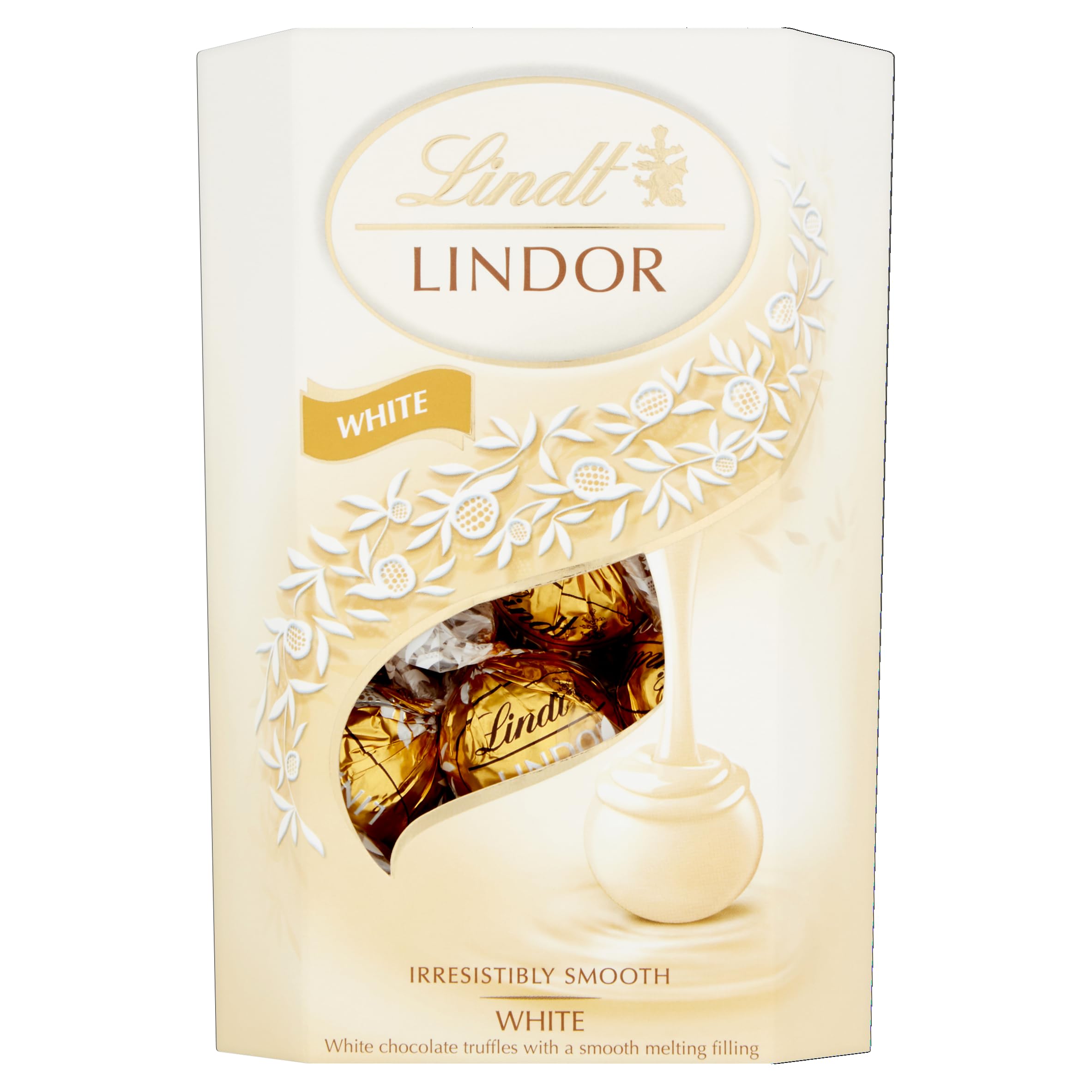 Lindt Lindor White Chocolate Truffles – 200g Box (Approx. 16 Balls) – Smooth Filling – Gift, Birthday, Congratulations Treat