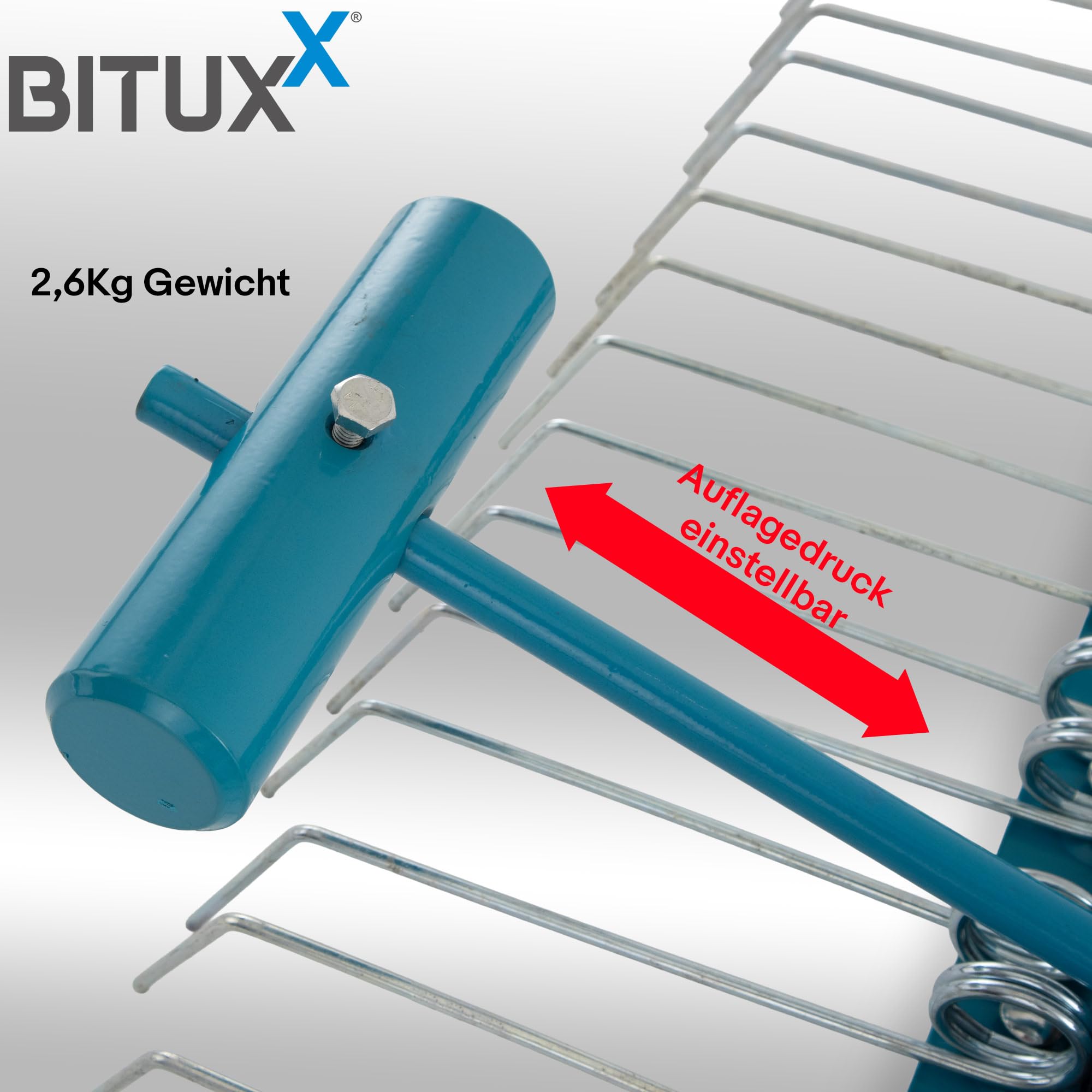 Bituxx Rasenstriegel Vertikutierer Rasenlüfter Entmooser Rasenkamm für Aufsitzmäher Rasentraktor ATV 120cm
