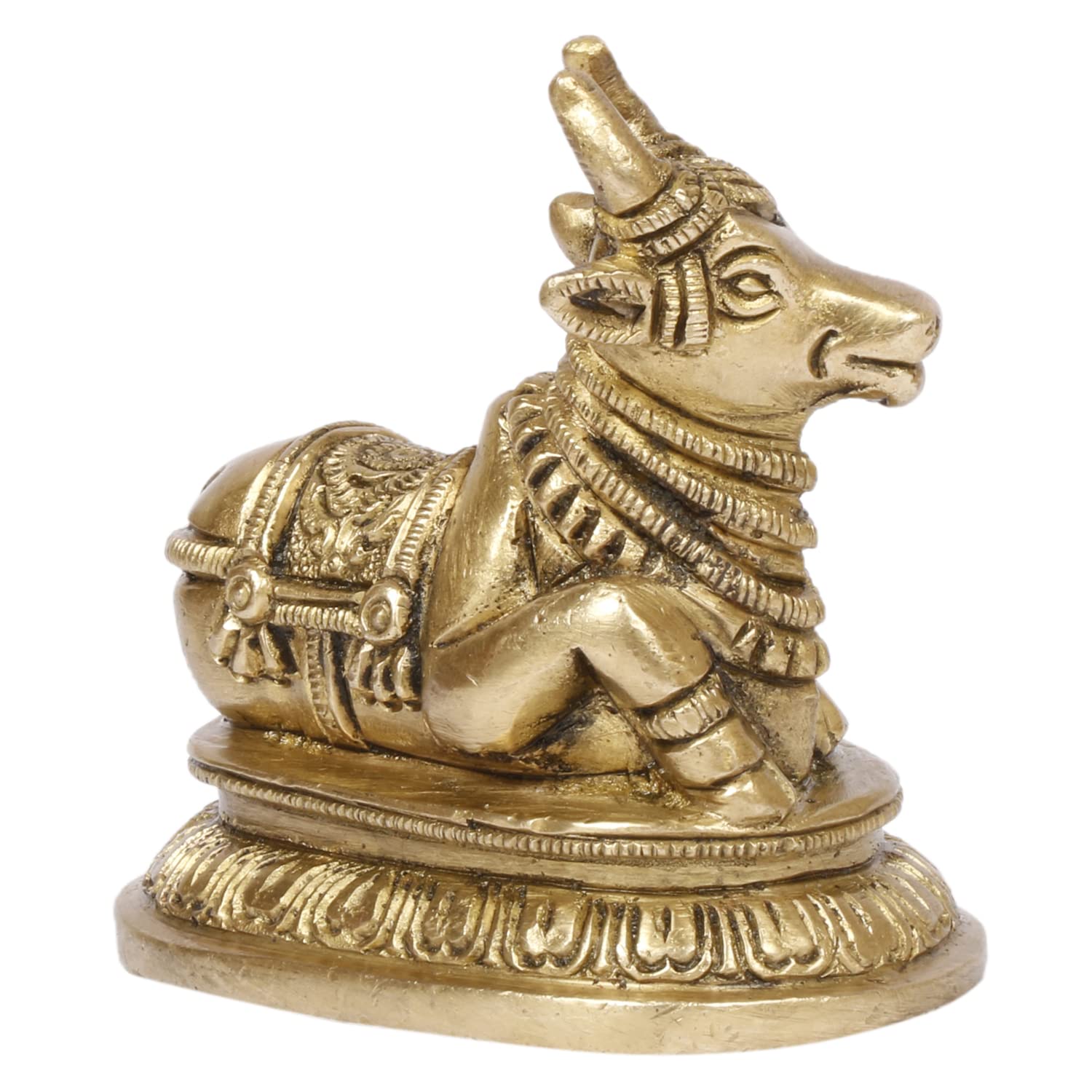 Kartique Brass Nandi Idol for Home Décor, Gift, and Showpiece - 3 Inch Height, in Gold Color - Image 3 thumbnail