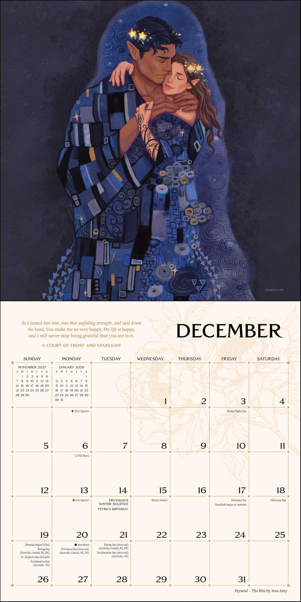 A Court of Thorns and Roses Officially Licensed Fan Art 2027 Wall Calendar