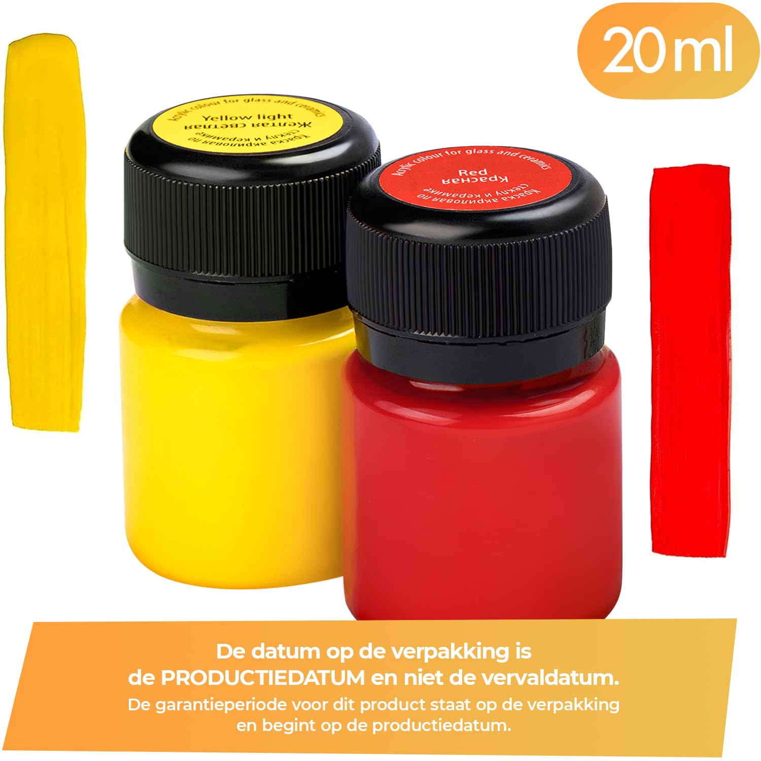 Zinueen Porselein Verfset – 24 Kleuren X 25 Ml, Vaatwasserbestendig, Keramiek & Glas Schilderen – Met Penselen & Palet, Cadeautip