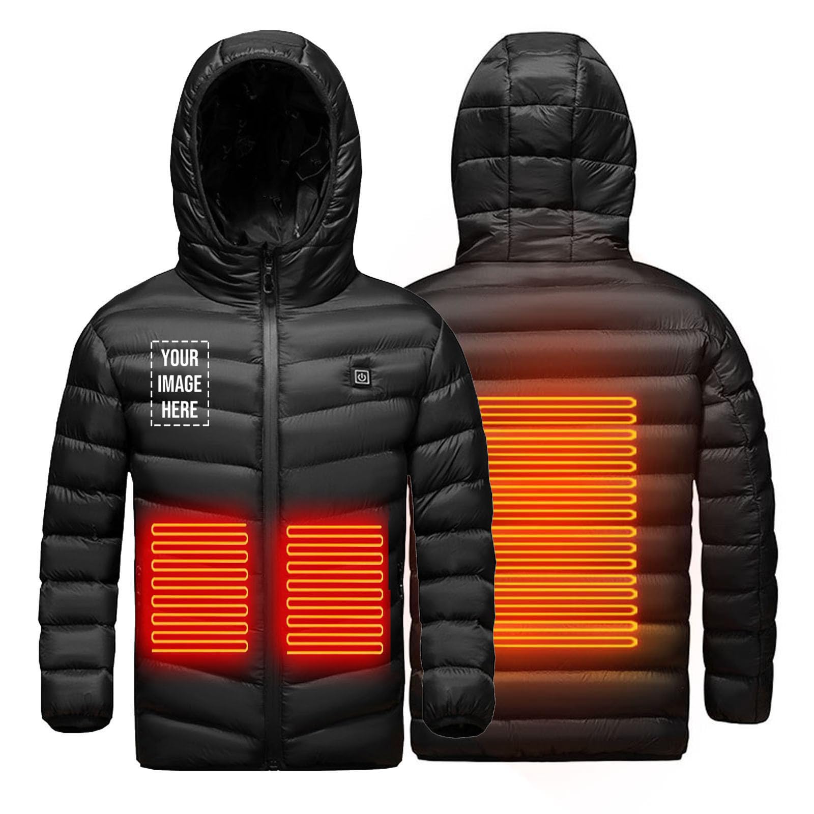 Générique Manteau Chauffant couleur unie Enfants Veste Chauffant Electrique Garçons Filles USB avec 3 Zones de Chauffage Manches Longues Veste Chauffante Doudoune Vêtements Chauffants Lavable