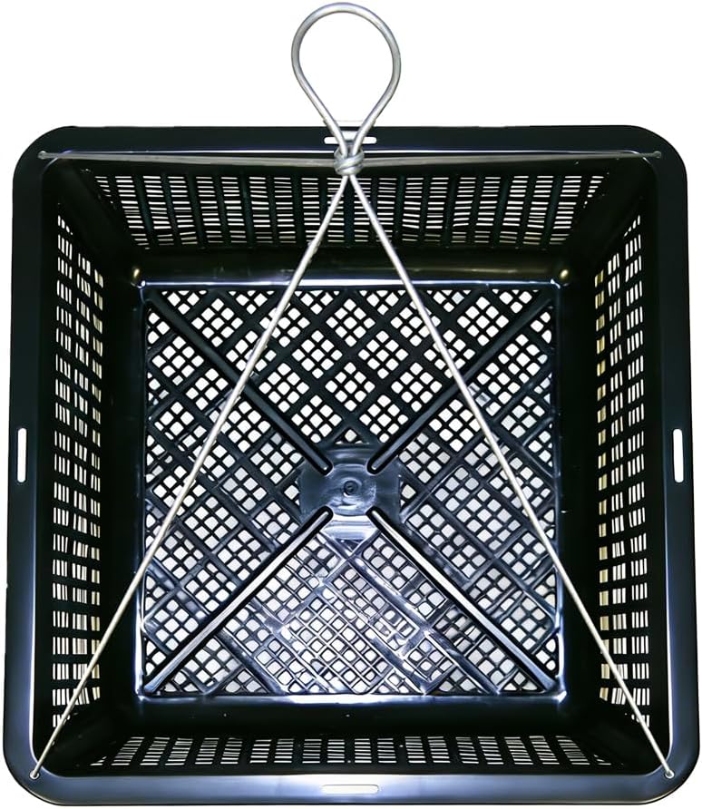 6 Pack Square Aquatic Plant Planter Basket - 7 Inch (18cm) Mesh Pond Plant Pots, Plastic Slotted Design for Water Garden, Aquaponics & Hydroponics Outdoor Use