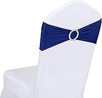 Vista 15 de Obstal 50 cintas elásticas de elastano para sillas de recepción de boda, bandas elásticas universales para sillas con hebilla deslizante para Negro