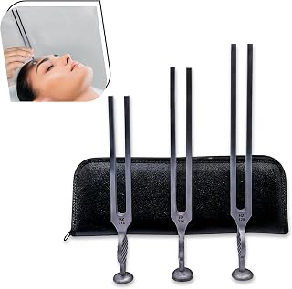 Gardiner Brown Tuning Fork Set for Healing – 128Hz, 256Hz, 512Hz Brushed Stainless Steel for Medical, Yoga, Meditation, Sound Therapy and Healing