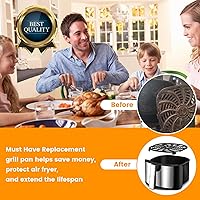 Vista 7 de Sartén para freidora de aire para freidora de aire Gourmia GAF716 GAF798 7QT AirFryer, antiadherente de 8.97 x 8.97 pulgadas, accesorios de repuesto