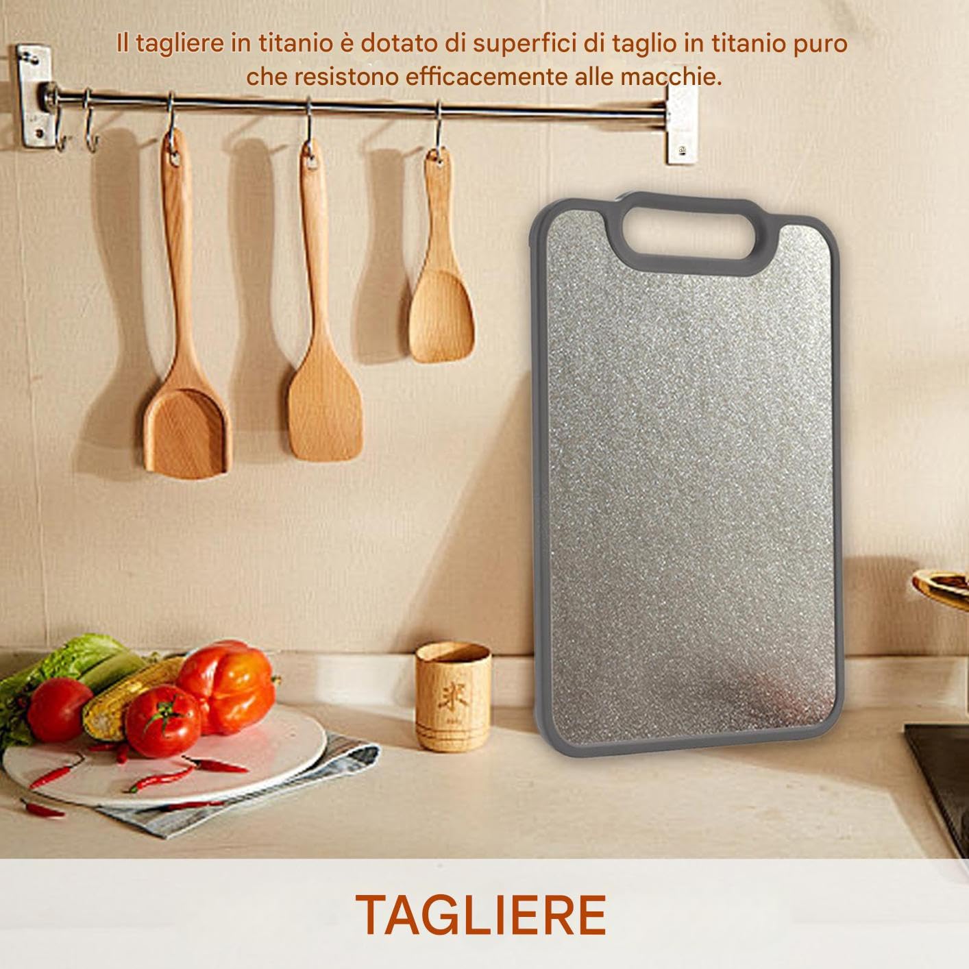 Planche À Découper En Titane 39x26 Cm Planche Reversible Polyvalente | Ustensiles De Cuisine Maison Extérieur Restaurant Commercial Légumes Sushi