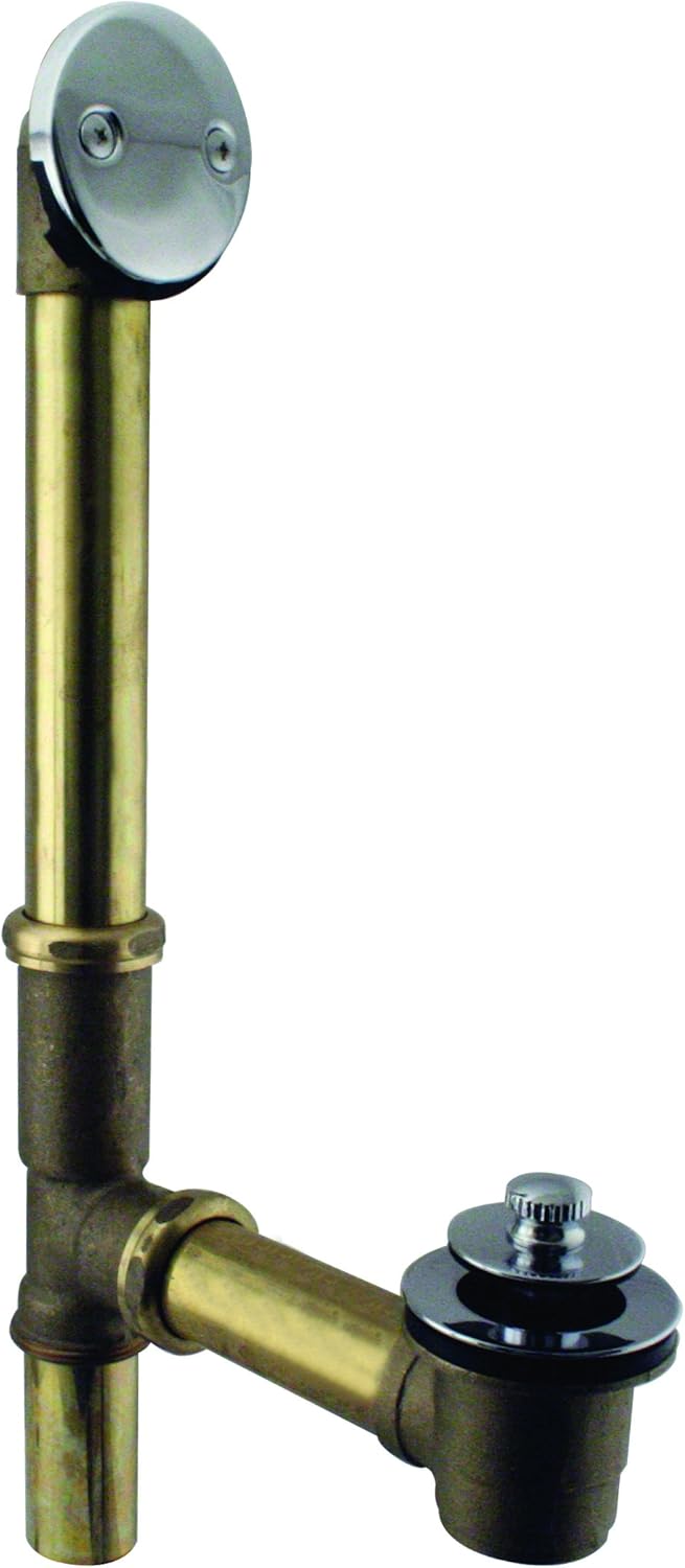 (Polished Chrome) - Westbrass Pull &amp; Drain Bath Waste - 36cm M