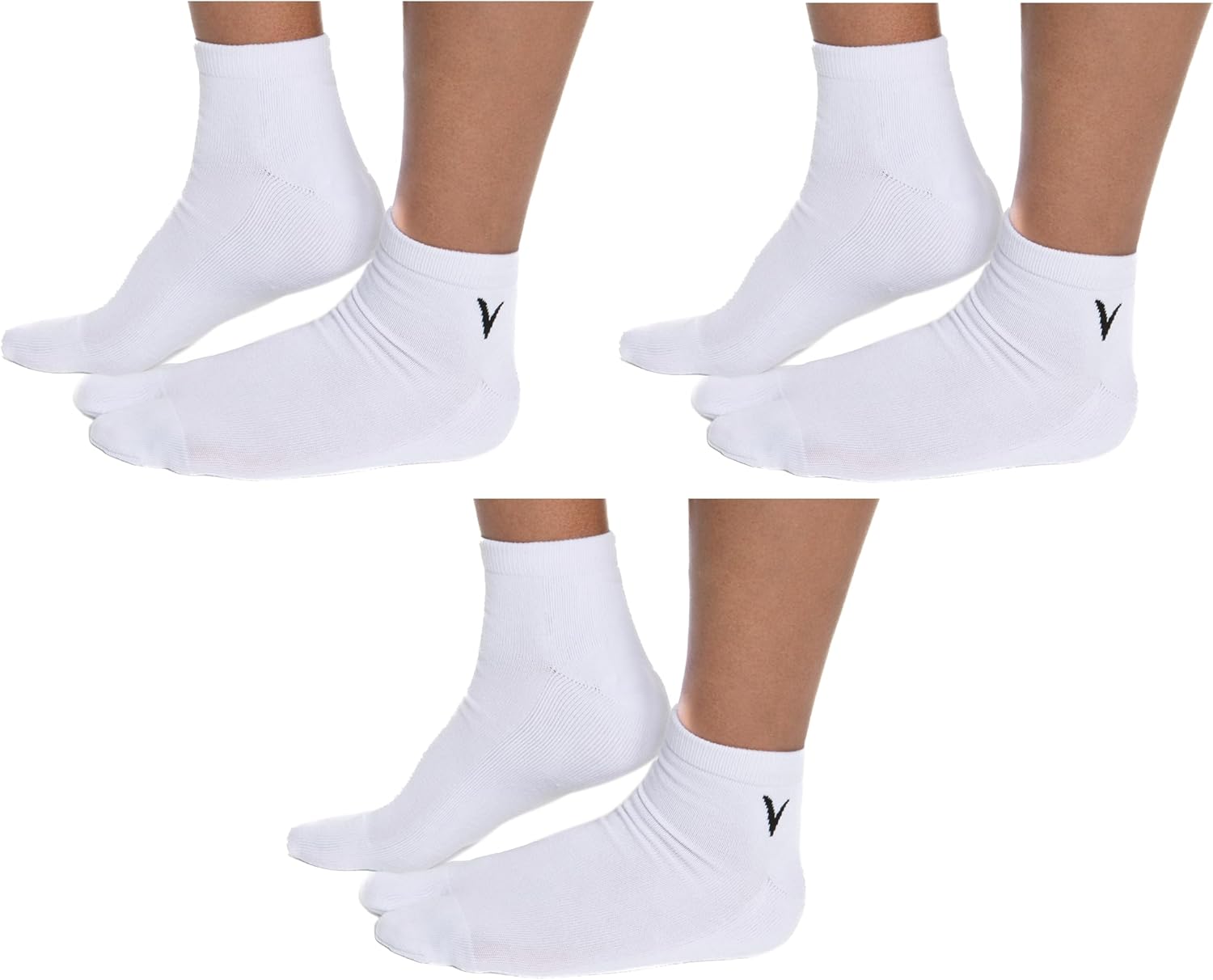 V-Toe Thick Quality Ankle Flip-Flop Socks - Tabi Split Toe Men Women Japanese 3 Pack