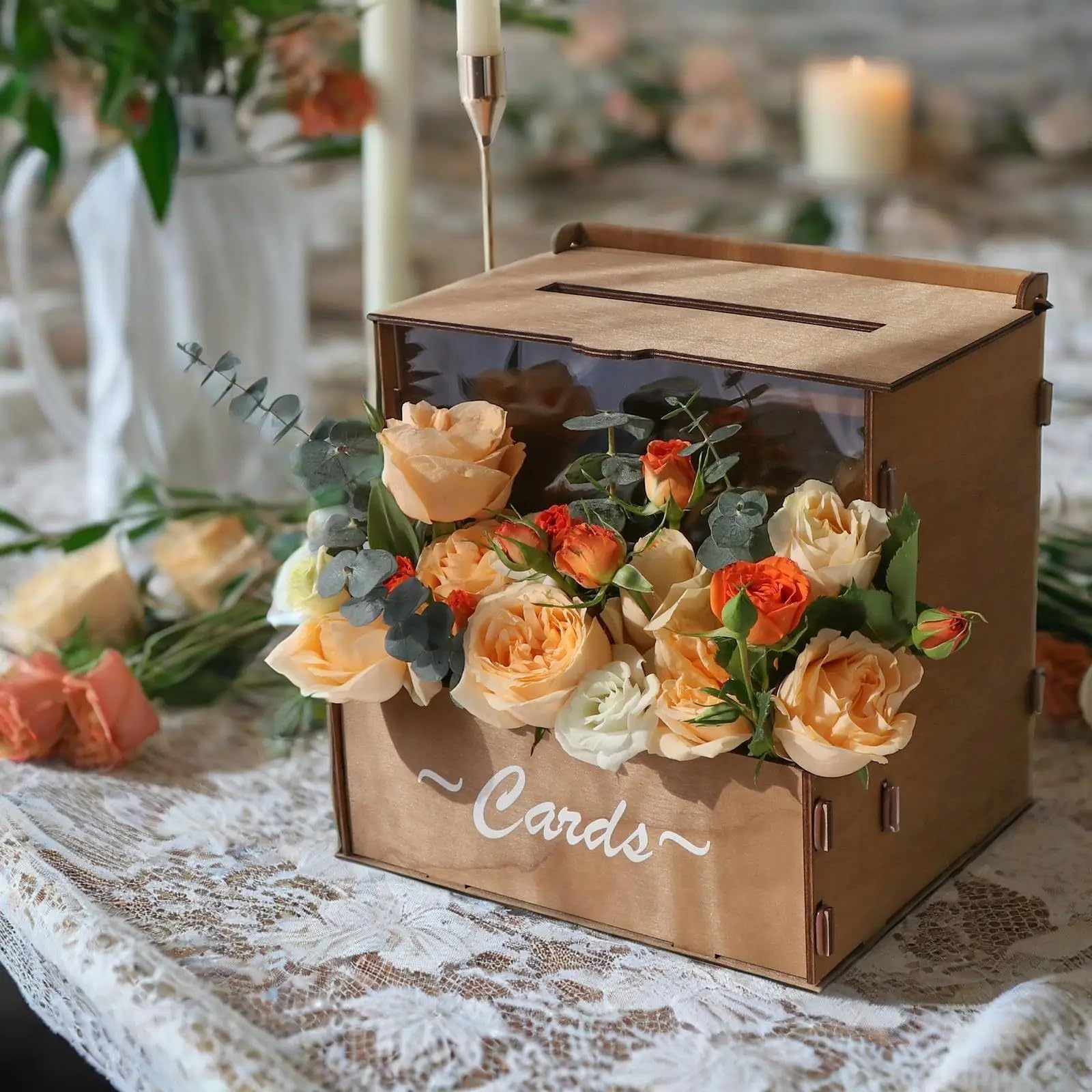 Hochzeitskartenbox Holz Hochzeitskartenbox mit Blumenkasten für Empfang Hochzeitsdeko Muttertag