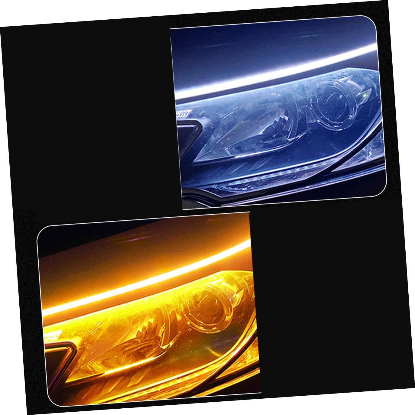 iplusmile 10 Pezzi Corsa Diurna Flessibile Barra Luminosa a Led Faro Dell'auto Striscia Faro a Led Guidato Adesivi Con Strass Luce Di Marcia Diurna Automatica Fari a Bianca Epossidico