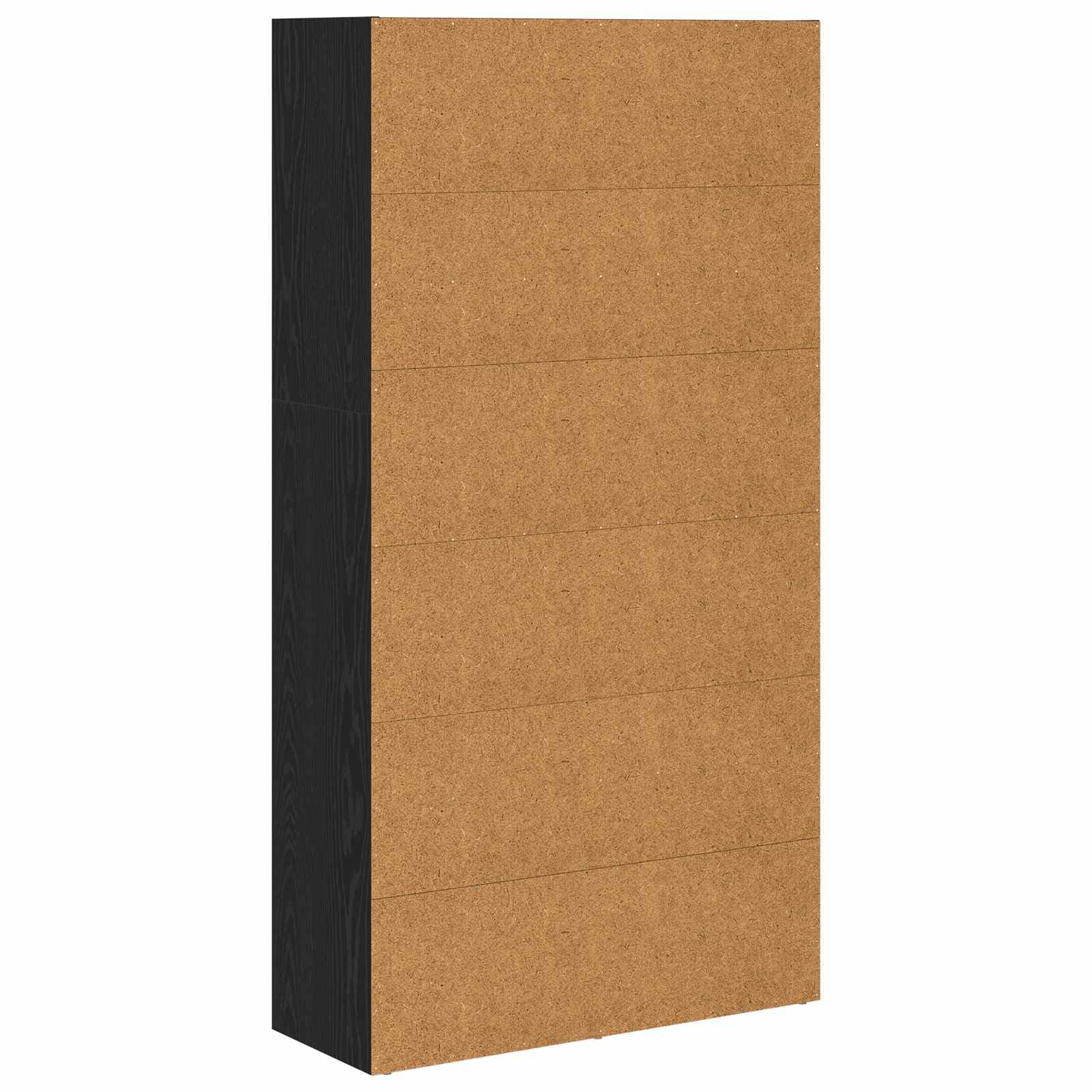 Libreria nera effetto rovere, 80 x 30 x 152 cm