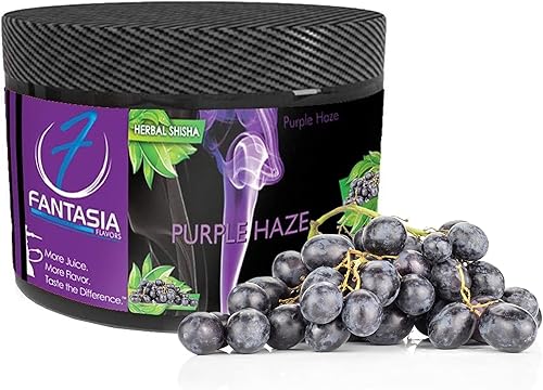 Fantasia Cachimba sin nicotina, sabor a cachimba shisha, lata de 8.82 oz, sin tabaco, sin nicotina, neblina púrpura (uva real)