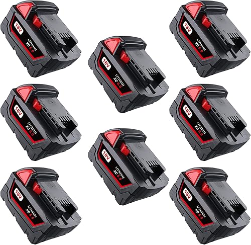 Miniatura 1 de Masione Batería m18 de repuesto para Milwaukee de 6000 mAh, paquete de 8 unidades, compatible con herramientas eléctricas inalámbricas Milwaukee de