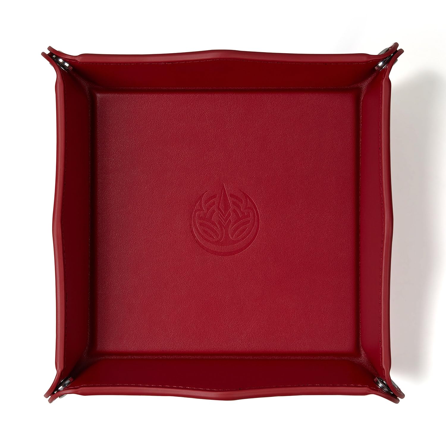 Jewelry Tray, PU Leather Catchall Valet Tray for Girl Key Wallet Coin Box Travel(Coral Red)