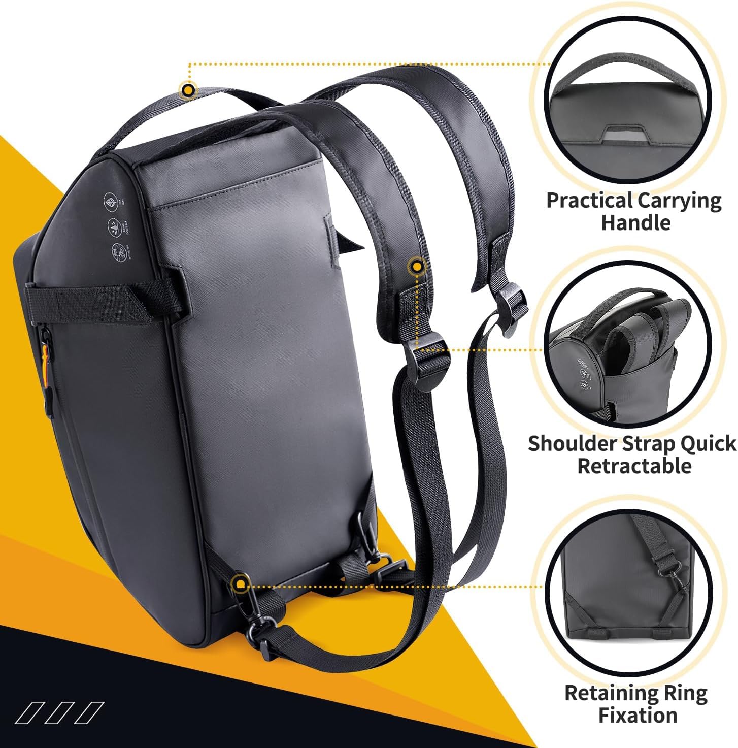 WOTOW Borsa portapacchi posteriore per bicicletta, borsa per bagagliaio impermeabile da 10 litri, portapacchi posteriore multifunzionale per bicicletta con tracolla