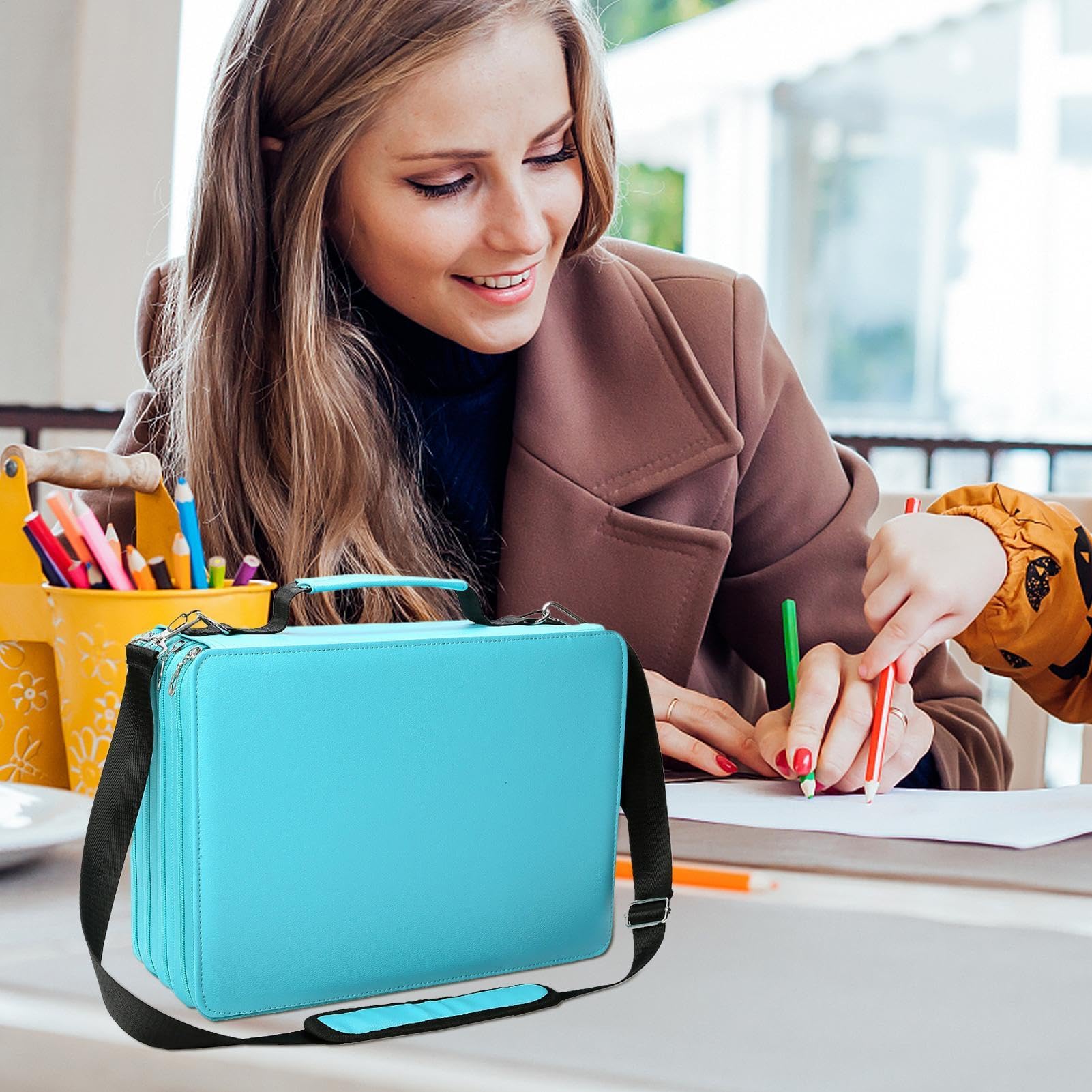 Astuccio Porta Pennarelli Grande Capacità Portatile Matite Acquerellabili | Porta Marker Per Hobby, Arte E Artigianato, Cancelleria Scolastica E Porta Pennelli Trucco, Contenitore Matite