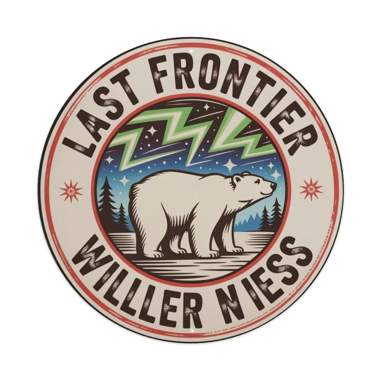 Alaska Last Frontier Metal Tin Sign Plaque