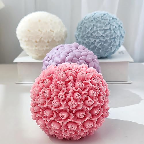 Molde de vela de bola, molde de bola de rosa, molde de flores, molde de resina, molde de arcilla, molde de fundición de resina para joyería, moldes