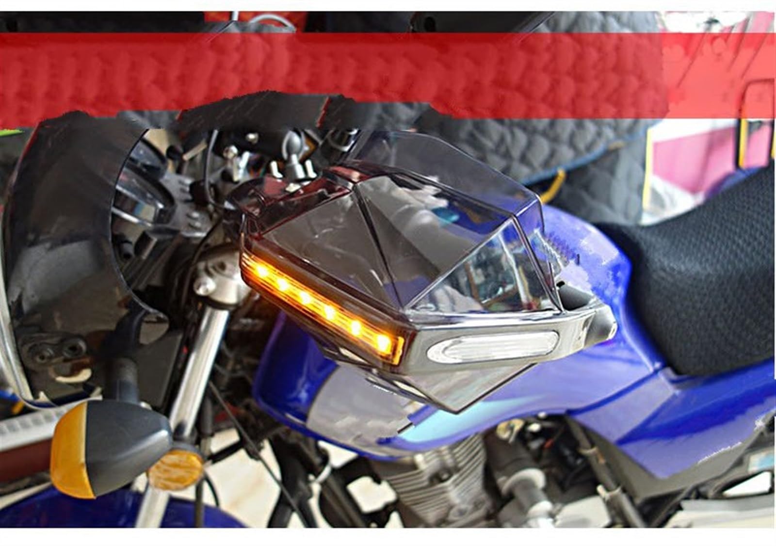 Kierownica motocyklowa kierownica sztanga ochrona dłoni szczotka ochronna ze światłem LED dla Y&amaha (tytanowy kolor)