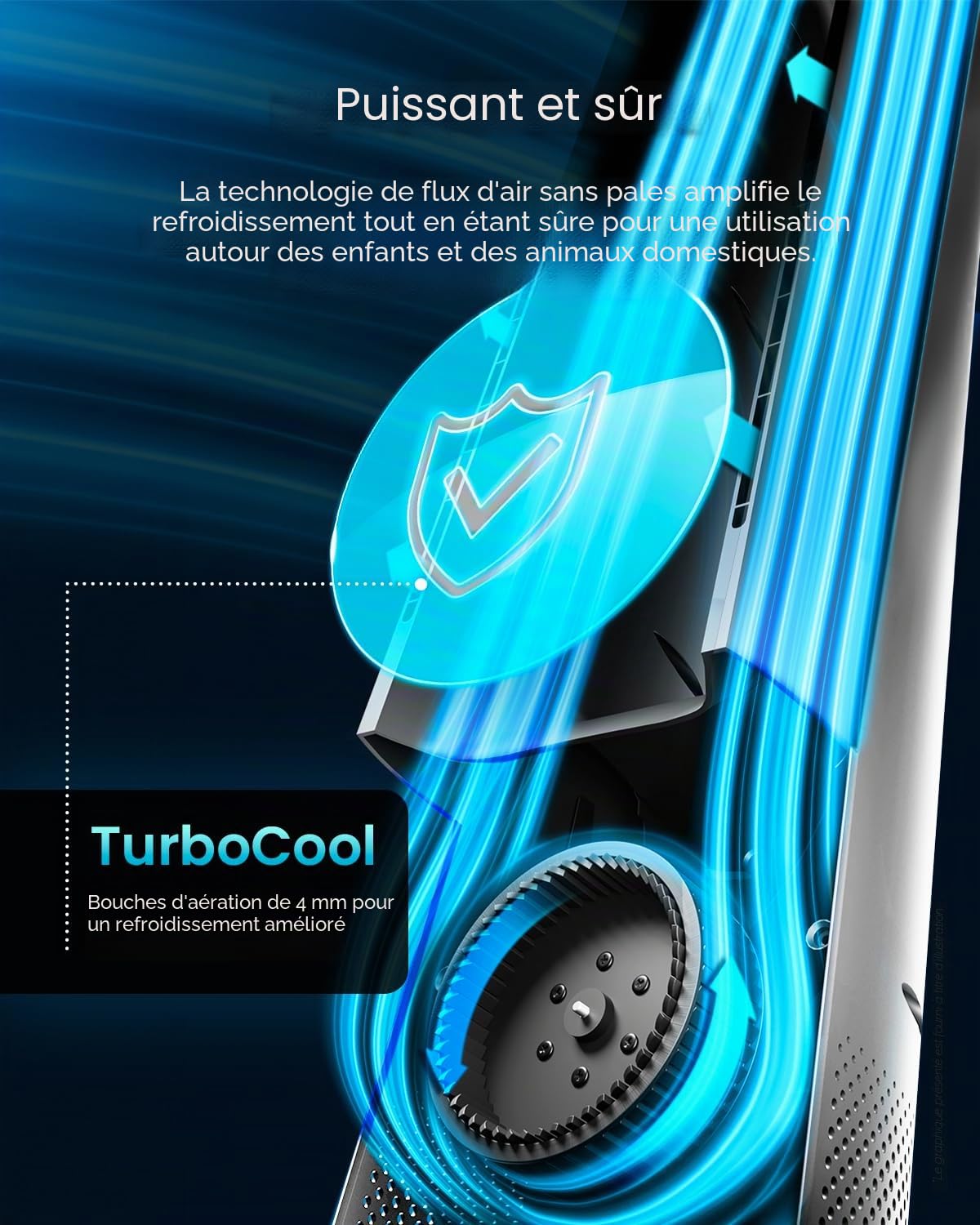 Pro Breeze Ventilateur Colonne Sans Pale - Ventilateur Tour Silencieux, Hauteur 101 cm avec 6 Vitesses, Oscillation 60°, Ventilateur Sans Lame Rafraichisseur d'Air Bladeless - Argentée