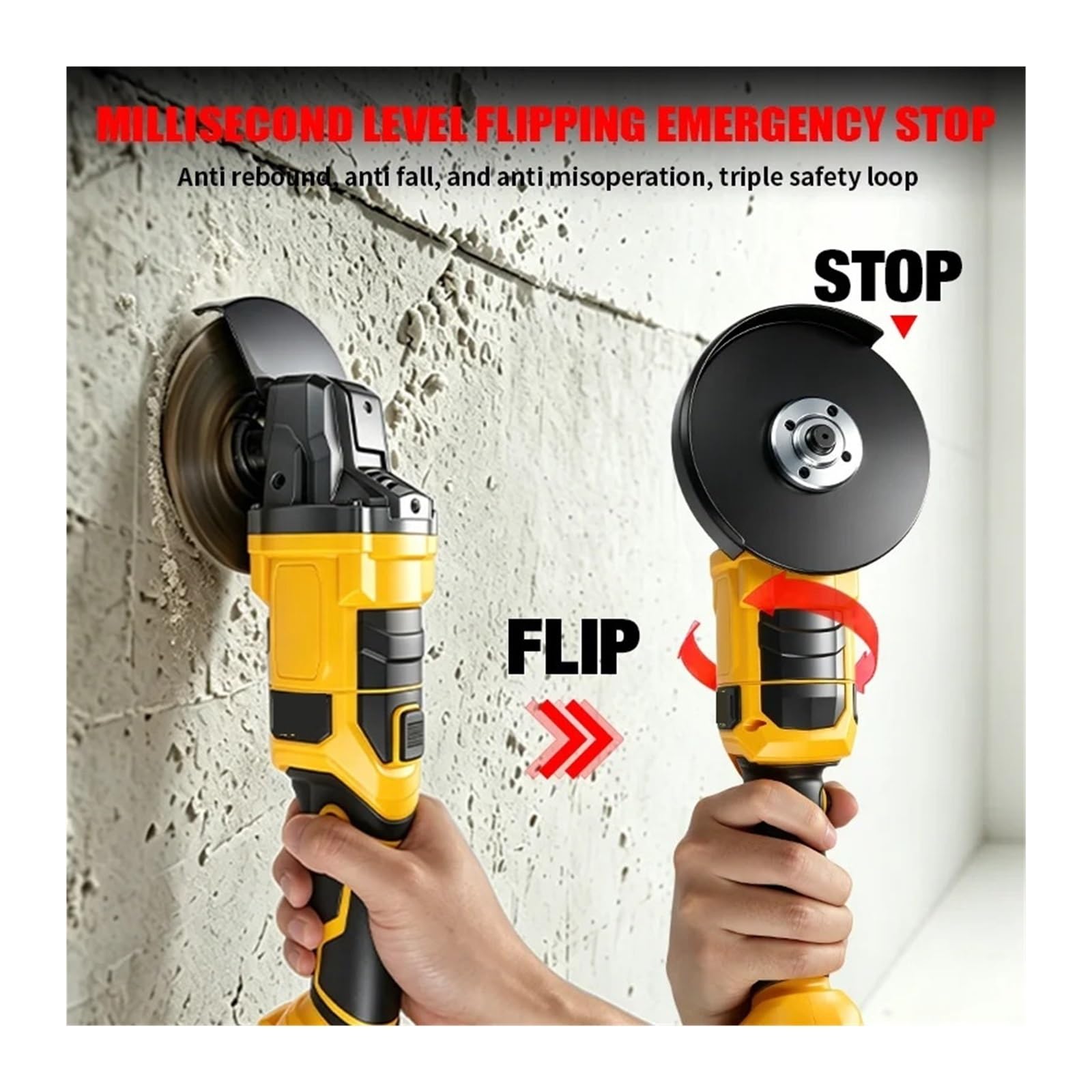 Bezprzewodowa, bezszczotkowa szlifierka kątowa 125 mm, 20 V, 9000 obr./min. Narzędzie do polerowania drewna i metalu
