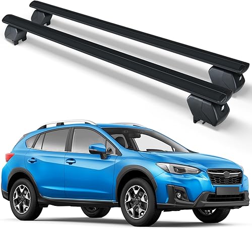 EYOUHZ Barras transversales de techo resistentes de 350 libras compatibles con Subaru Crosstrek XV 2018-2024 e Impreza 2017-2023 con rieles