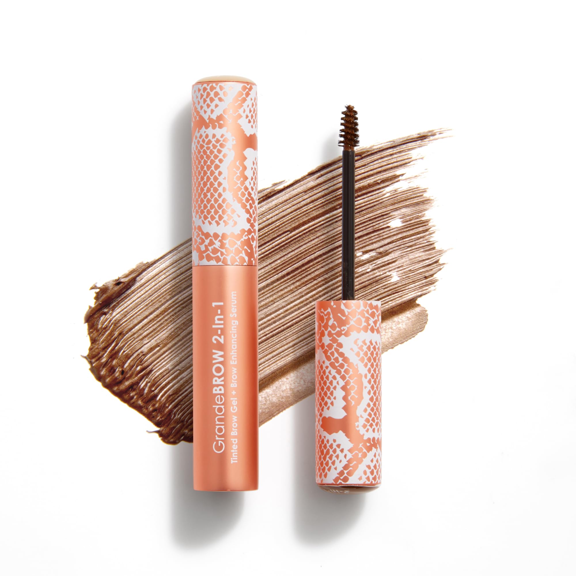 Photo 1 of Grande Cosmetics GrandeBROW 2-in-1 Tinted Brow Gel + Brow Enhancing Serum for Thicker & Darker-Looking Eyebrows, Shape & Fill Brows, with Castor Oil & Mini Fibers - Light, Travel Size (0.07 fl oz)