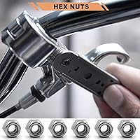 Vista 5 de Tuercas de bloqueo de acero inoxidable de 1/4"-20, paquete de 28 Tuercas hexagonales de inserción de nailon A2-70, autobloqueantes de acero