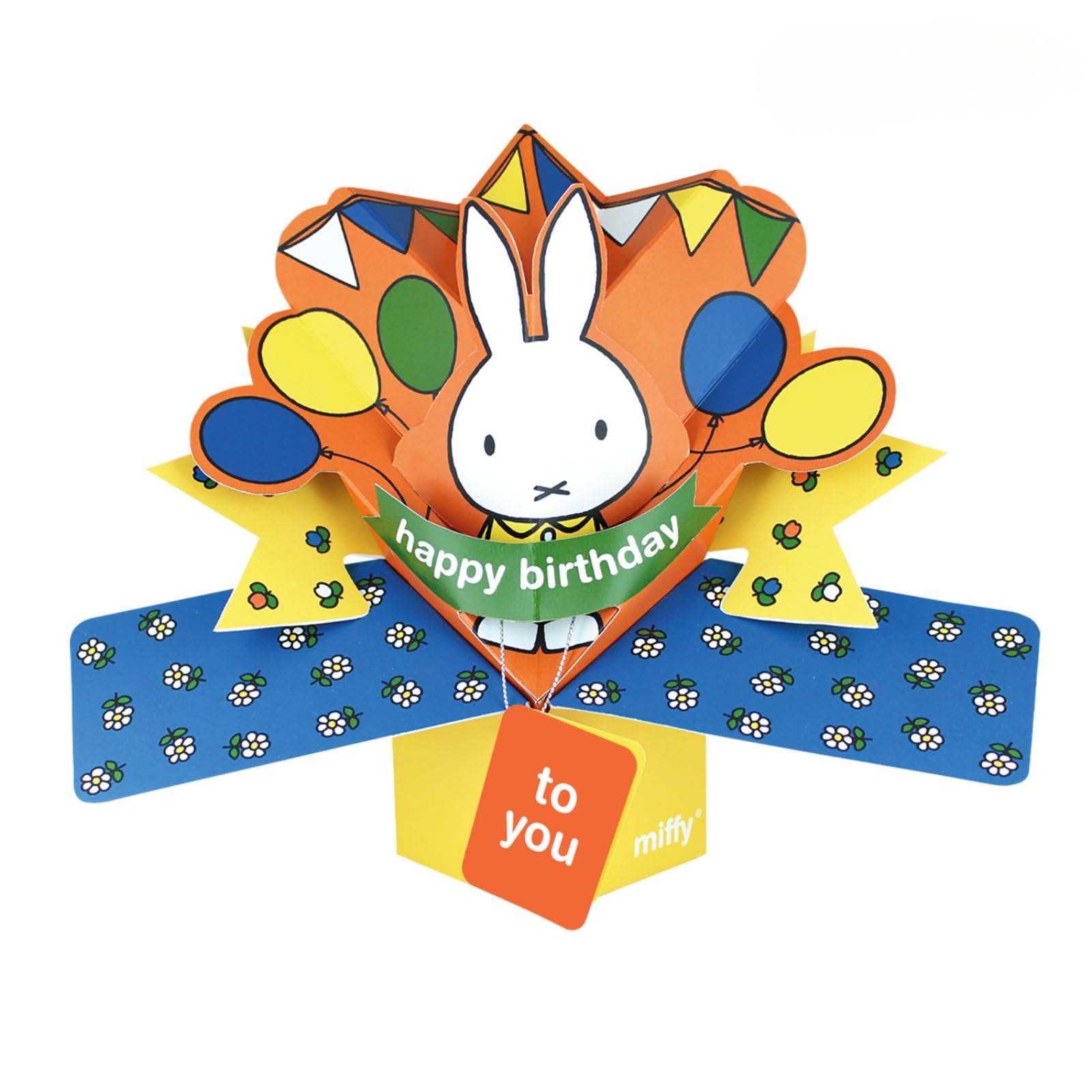 Second Nature Pop Ups Miffy 3D Pop Up Birthday Card Cute Children's Licensed Character Keepsake Card Collectable Greeting Card - 3D Freestanding, Nostalgic Design, Eco-Friendly, Branded Keepsake