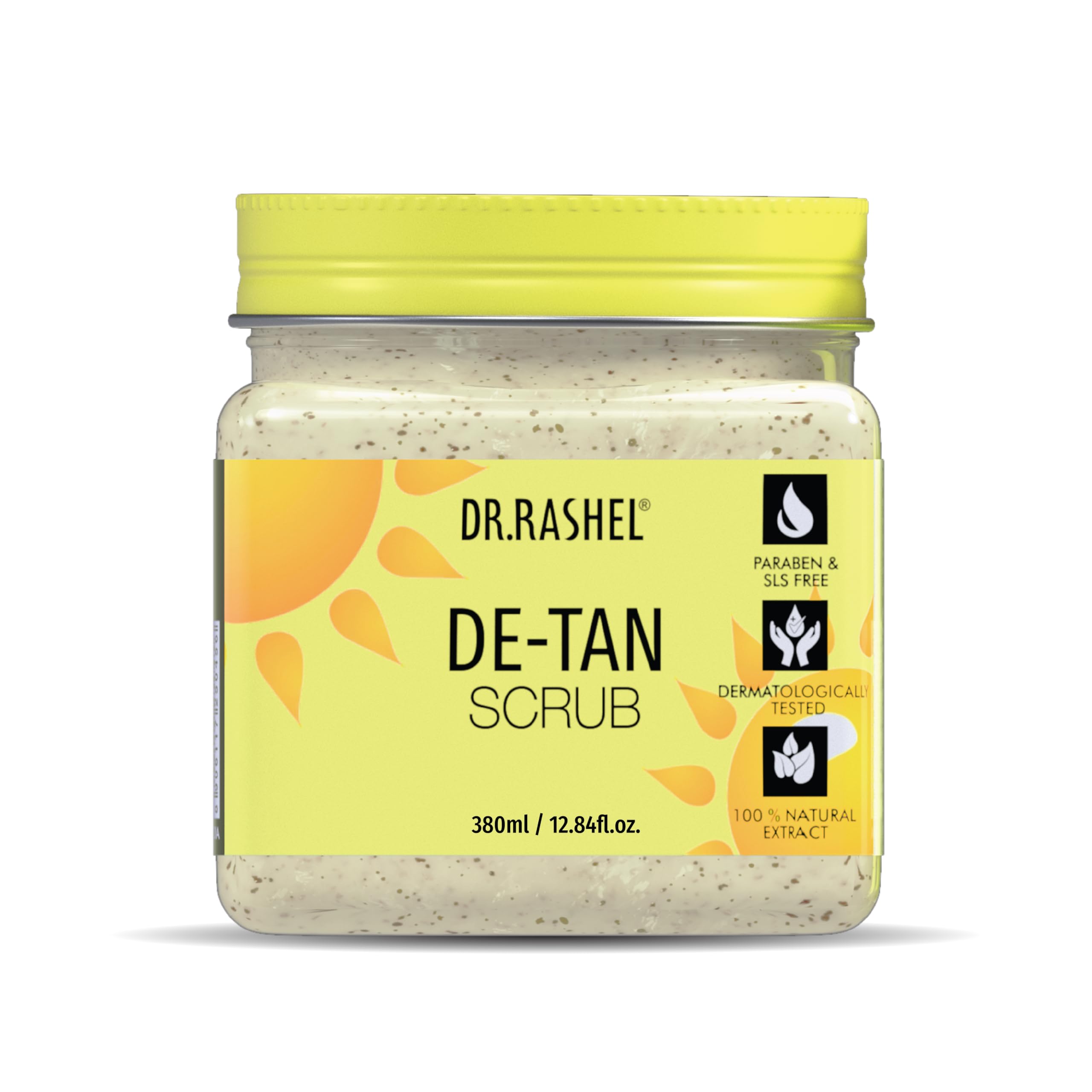 DR.RASHEL De-Tan Scrub For Face & Body (380 Ml) | Revitalizing Tan Removal || Cleanser,Dead Skin|| Blackhead Remover For Deep Exfoliation Scrub