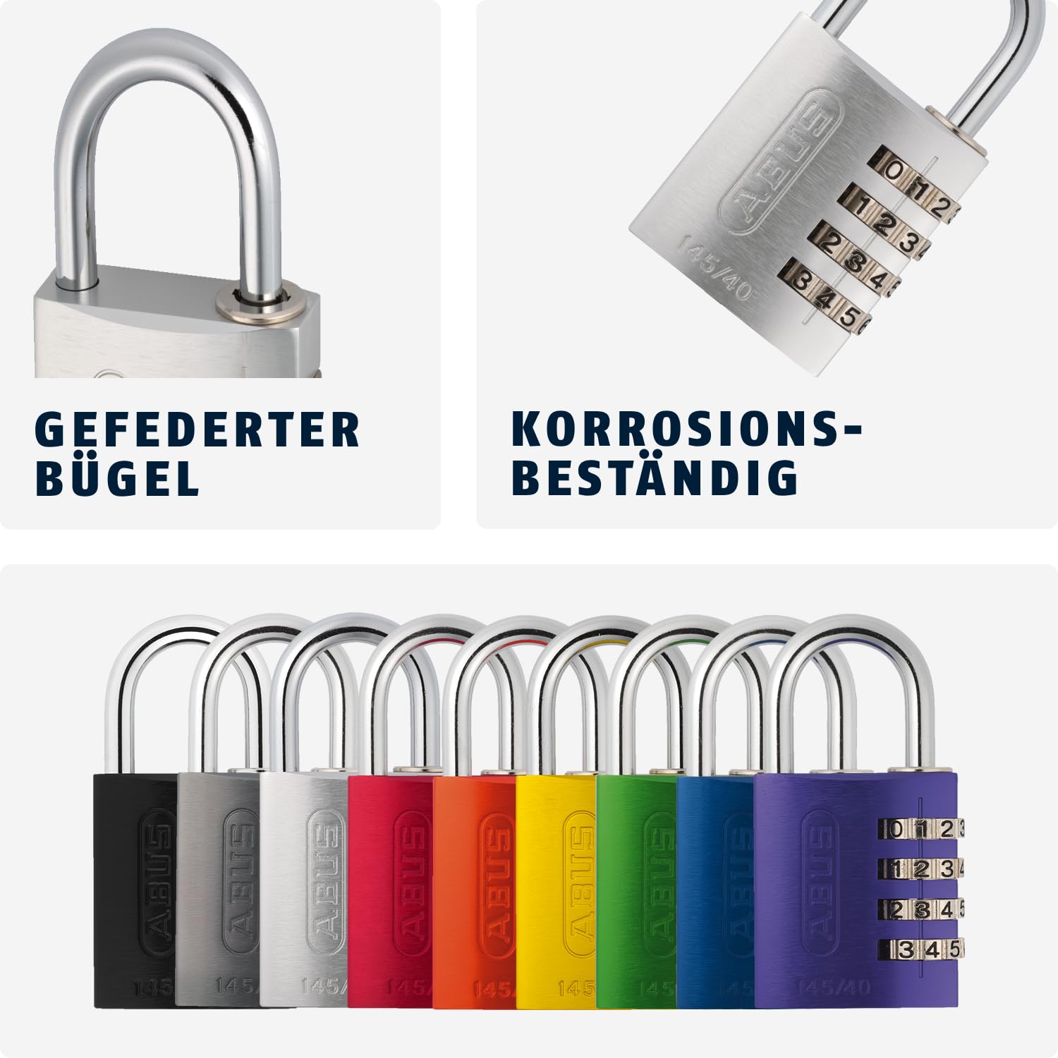 ABUS AB145/40 TITANIO Kłódka z Zamkiem Szyfrowym Szara 2 x 5 x 10 cm