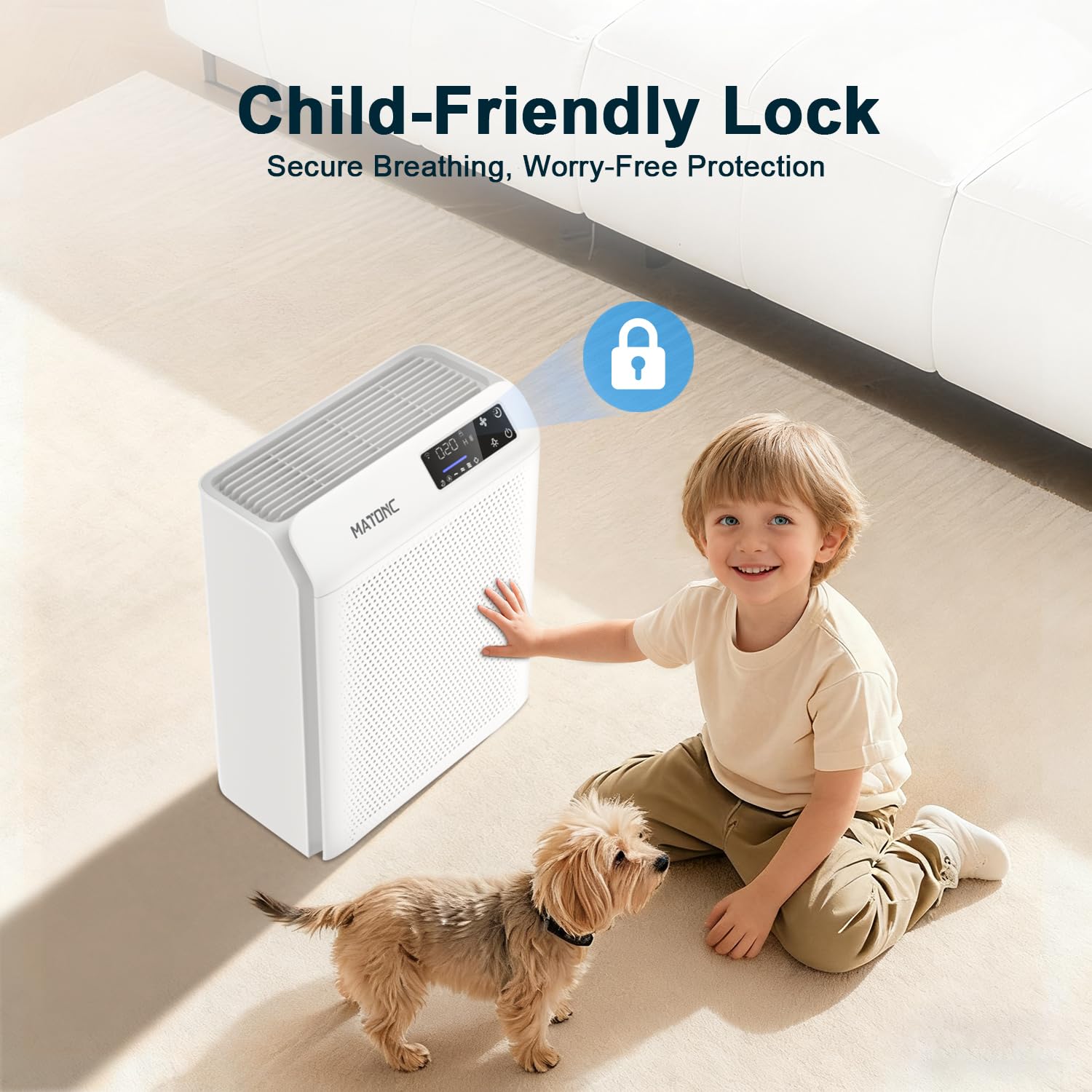 Smart Air Purifier for Home Bedroom Large Rooms, HEPA Air Cleaner Covers up to 2200 ft², App Control, PM2.5 Display Air Quality,Sleep Mode,Auto Mode, HEPA Air Purifier for Pet Hair, Pollen and Dust