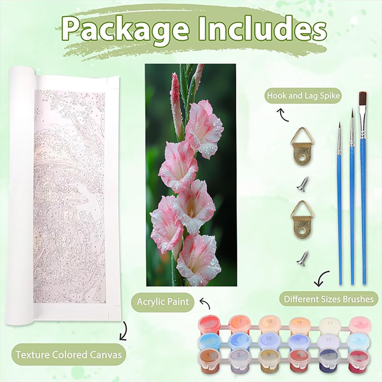 Malen Nach Zahlen 50x150cm Leinwand Rosa Malen Nach Zahlen Erwachsene mit Ohne Rahmen, DIY Kreativ Set für Erwachsene mit Pinseln und Acrylfarbe, Zimmer Deko Blumen Landschaft Geschenk, P0M-818