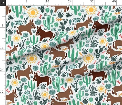 Miniatura 3 de Spoonflower The Yard - Life Country Animals Western Cactus Desert Farm Donkey Impreso en tela de algodón de la firma de pétalos por The Yard - Coser