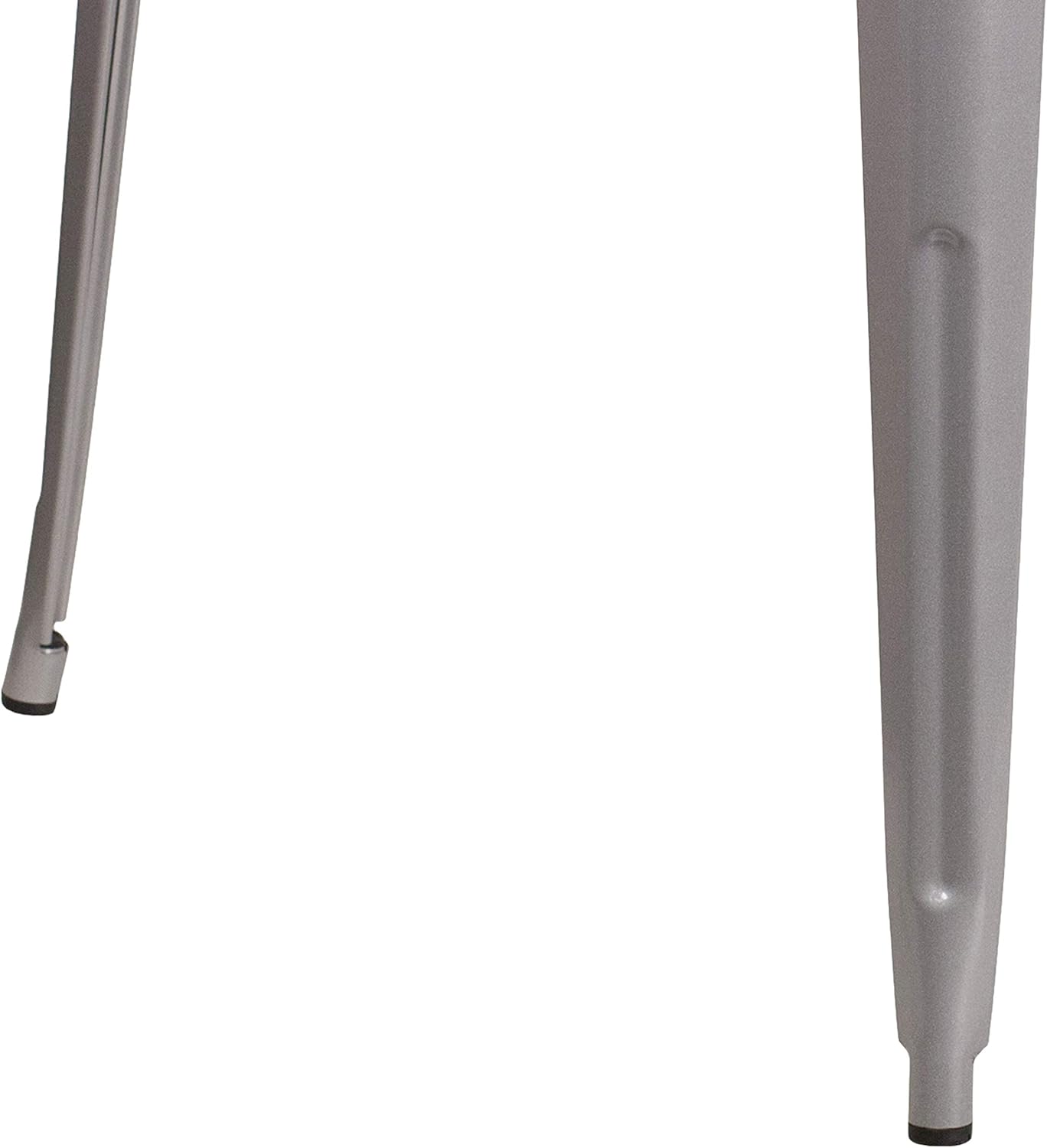 BizChair Commercial Grade 31.5" Square Silver Metal Indoor-Outdoor Bar Height Table