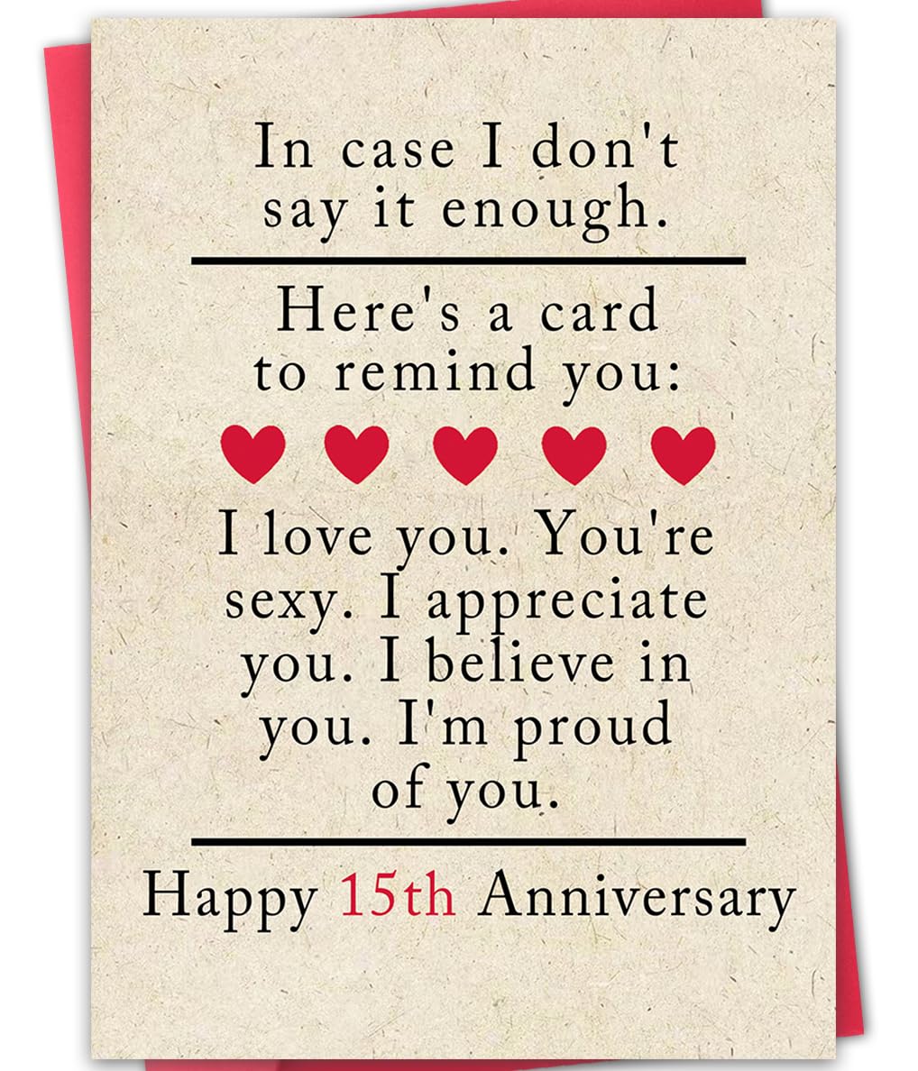 Amazon.com: ATTLVV 15th Anniversary Card,15 year Wedding