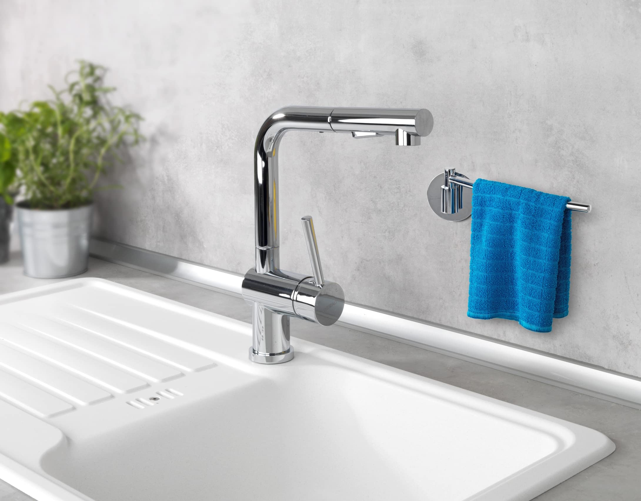 WENKO Turbo-Loc® Edelstahl Spültuch-Halter