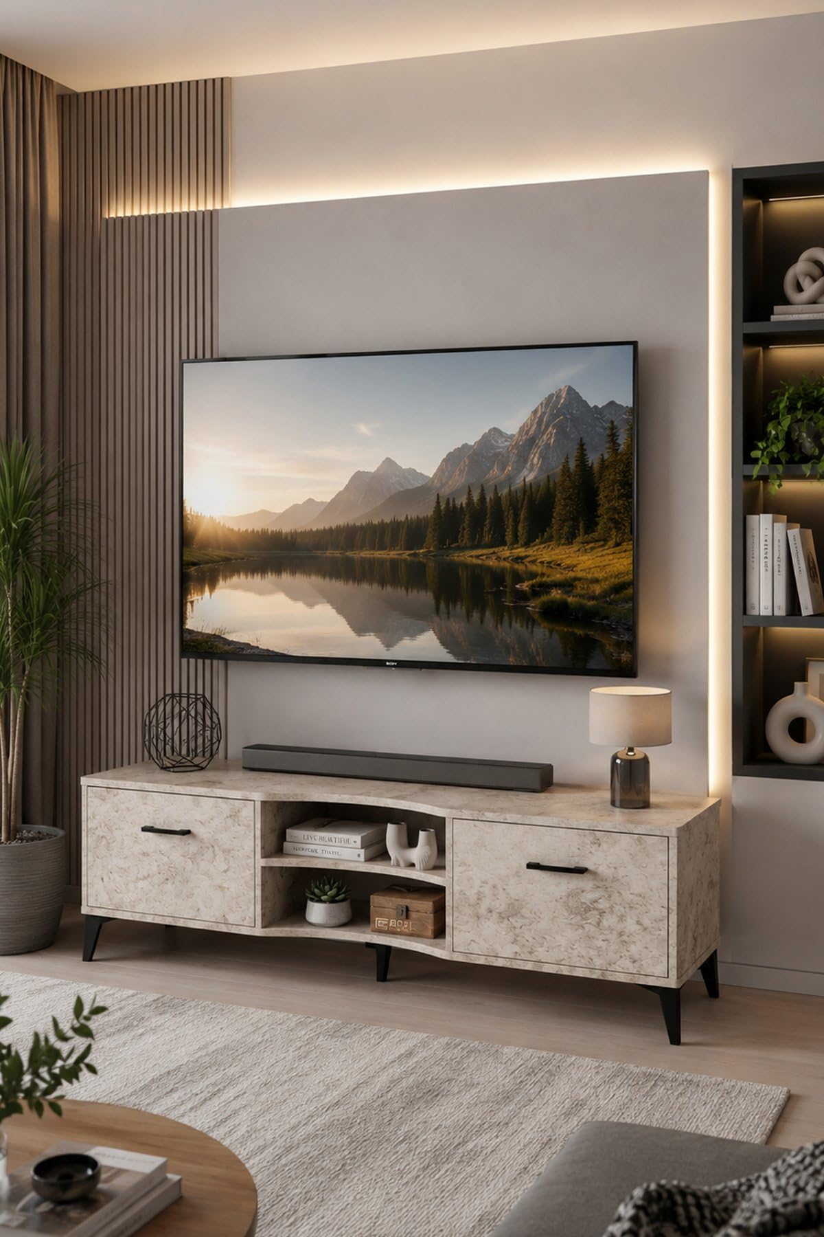 Reyo Falez Vera Tv Sehpası 160x35x50 cm Çok Amaçlı Televizyon…