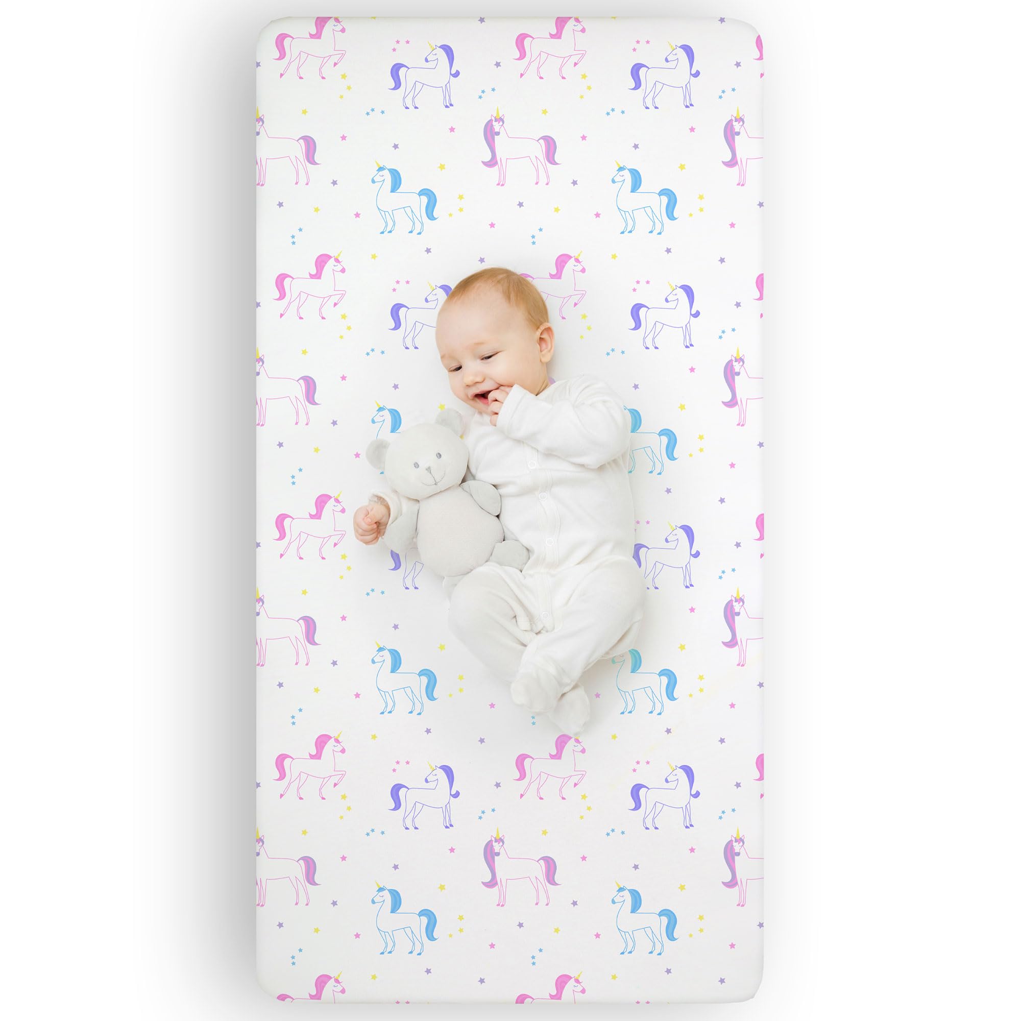 Drap de berceau Wildkin en microfibre douce motif licorne pour un sommeil d'enfant apaisé