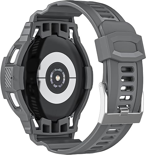 Miniatura 7 de Compatible con Samsung Galaxy Watch 4 Classic 1.654 pulgadas, funda de reloj de una sola pieza, correa protectora deportiva militar resistente para